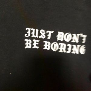 Black sweatshirt w/ text